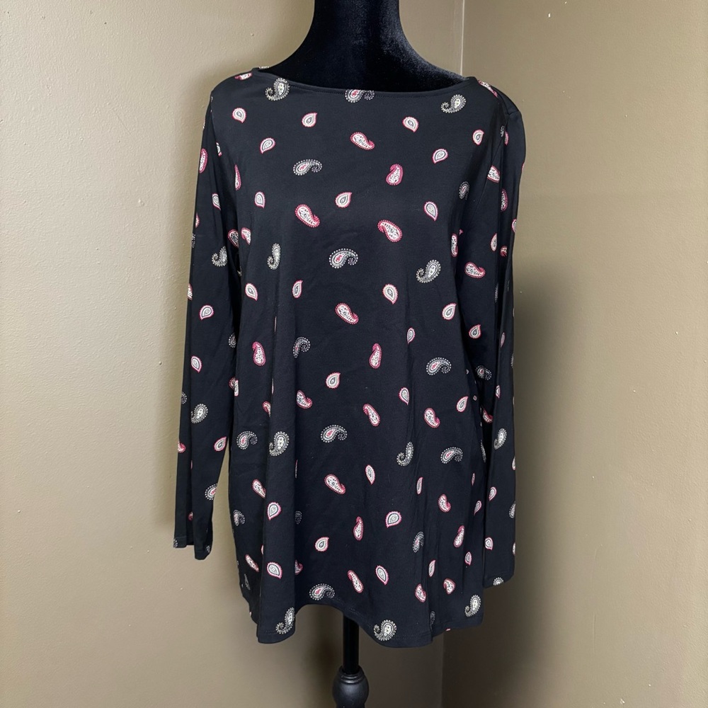 J. Jill Paisley Printed Long Sleeve Shirt Size Women’s Large